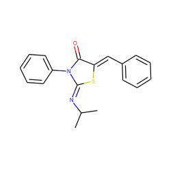 CC(C)/N=C1\S/C(=C\c2ccccc2)C(=O)N1c1ccccc1 ZINC000049112454