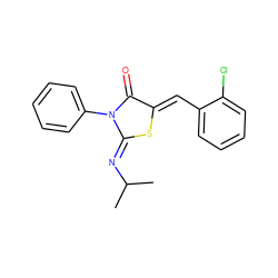 CC(C)/N=C1\S/C(=C\c2ccccc2Cl)C(=O)N1c1ccccc1 ZINC000049784806