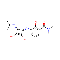 CC(C)/N=c1\c(O)c(O)\c1=N/c1cccc(C(=O)N(C)C)c1O ZINC000034052676