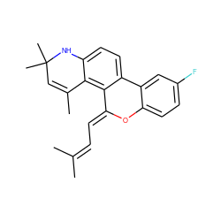 CC(C)=C/C=C1\Oc2ccc(F)cc2-c2ccc3c(c21)C(C)=CC(C)(C)N3 ZINC000013490428