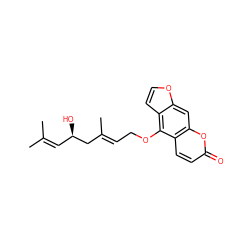 CC(C)=C[C@@H](O)C/C(C)=C/COc1c2ccoc2cc2oc(=O)ccc12 ZINC000029056300