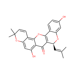 CC(C)=C[C@@H]1Oc2cc(O)ccc2-c2oc3c4c(cc(O)c3c(=O)c21)OC(C)(C)C=C4 ZINC000014951190