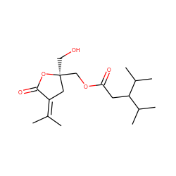 CC(C)=C1C[C@](CO)(COC(=O)CC(C(C)C)C(C)C)OC1=O ZINC000013517854