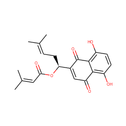 CC(C)=CC[C@H](OC(=O)C=C(C)C)C1=CC(=O)c2c(O)ccc(O)c2C1=O ZINC000016954712