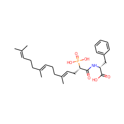 CC(C)=CCC/C(C)=C/CC/C(C)=C/C[C@@H](C(=O)N[C@H](Cc1ccccc1)C(=O)O)P(=O)(O)O ZINC000028757154