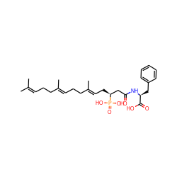 CC(C)=CCC/C(C)=C/CC/C(C)=C/C[C@@H](CC(=O)N[C@@H](Cc1ccccc1)C(=O)O)P(=O)(O)O ZINC000028756659