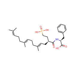 CC(C)=CCC/C(C)=C/CC/C(C)=C/C[C@@H](CCP(=O)(O)O)C(=O)N[C@@H](Cc1ccccc1)C(=O)O ZINC000028756853