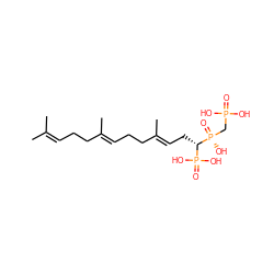 CC(C)=CCC/C(C)=C/CC/C(C)=C/C[C@@H](P(=O)(O)O)[P@](=O)(O)CP(=O)(O)O ZINC000026497926