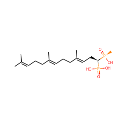 CC(C)=CCC/C(C)=C/CC/C(C)=C/C[C@H](P(=O)(O)O)[P@](C)(=O)O ZINC000013742040