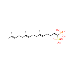 CC(C)=CCC/C(C)=C/CC/C(C)=C/CCC[C@@H](P(=O)(O)O)S(=O)(=O)O ZINC000013746348