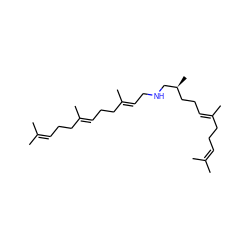 CC(C)=CCC/C(C)=C/CC/C(C)=C/CNC[C@@H](C)CC/C=C(\C)CCC=C(C)C ZINC000013827375