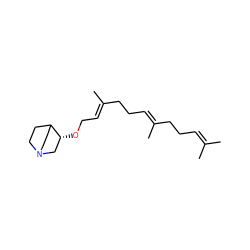 CC(C)=CCC/C(C)=C/CC/C(C)=C/CO[C@@H]1CN2CCC1CC2 ZINC000013757102