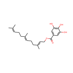 CC(C)=CCC/C(C)=C/CC/C(C)=C/COC(=O)c1cc(O)c(O)c(O)c1 ZINC000013513078