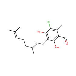 CC(C)=CCC/C(C)=C/Cc1c(O)c(Cl)c(C)c(C=O)c1O ZINC000013405862