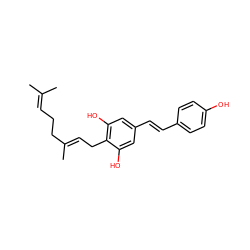 CC(C)=CCC/C(C)=C/Cc1c(O)cc(/C=C/c2ccc(O)cc2)cc1O ZINC000084652128