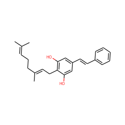 CC(C)=CCC/C(C)=C/Cc1c(O)cc(/C=C/c2ccccc2)cc1O ZINC000005158604