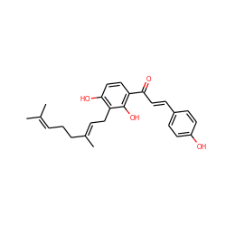 CC(C)=CCC/C(C)=C/Cc1c(O)ccc(C(=O)/C=C/c2ccc(O)cc2)c1O ZINC000005158606