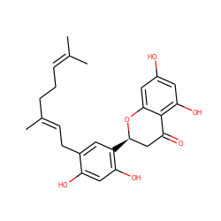 CC(C)=CCC/C(C)=C/Cc1cc([C@@H]2CC(=O)c3c(O)cc(O)cc3O2)c(O)cc1O ZINC000005158610