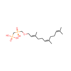 CC(C)=CCC/C(C)=C\CC/C(C)=C/COC[P@](=O)(O)CP(=O)(O)O ZINC000027657338