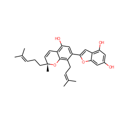 CC(C)=CCC[C@]1(C)C=Cc2c(O)cc(-c3cc4c(O)cc(O)cc4o3)c(CC=C(C)C)c2O1 ZINC000238757363