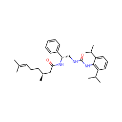 CC(C)=CCC[C@H](C)CC(=O)N[C@@H](CNC(=O)Nc1c(C(C)C)cccc1C(C)C)c1ccccc1 ZINC000013737150