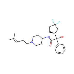 CC(C)=CCCN1CCC(NC(=O)[C@](O)(c2ccccc2)[C@H]2CCC(F)(F)C2)CC1 ZINC000013835806