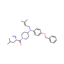 CC(C)=CCN(c1ccc(OCc2ccccc2)cc1)C1CCN(C(=O)[C@@H](N)CC(C)C)CC1 ZINC000003922107