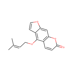 CC(C)=CCOc1c2ccoc2cc2oc(=O)ccc12 ZINC000000296185