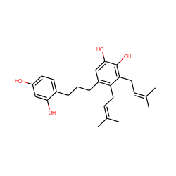 CC(C)=CCc1c(CCCc2ccc(O)cc2O)cc(O)c(O)c1CC=C(C)C ZINC000005158933