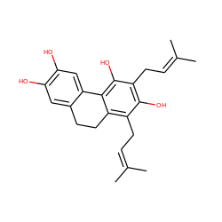 CC(C)=CCc1c(O)c(CC=C(C)C)c2c(c1O)-c1cc(O)c(O)cc1CC2 ZINC000005854636