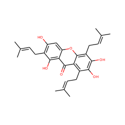 CC(C)=CCc1c(O)cc2oc3c(CC=C(C)C)c(O)c(O)c(CC=C(C)C)c3c(=O)c2c1O ZINC000013108877