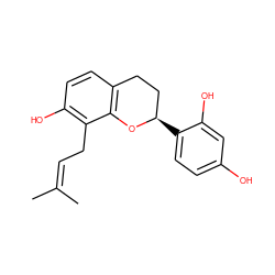 CC(C)=CCc1c(O)ccc2c1O[C@H](c1ccc(O)cc1O)CC2 ZINC000014819201