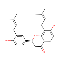 CC(C)=CCc1cc([C@@H]2CC(=O)c3ccc(O)c(CC=C(C)C)c3O2)ccc1O ZINC000005854698