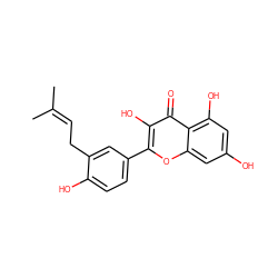 CC(C)=CCc1cc(-c2oc3cc(O)cc(O)c3c(=O)c2O)ccc1O ZINC000013130924