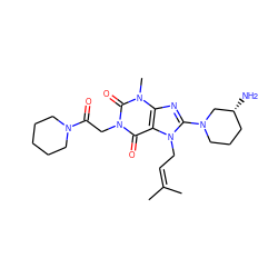 CC(C)=CCn1c(N2CCC[C@@H](N)C2)nc2c1c(=O)n(CC(=O)N1CCCCC1)c(=O)n2C ZINC000114083056