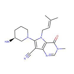 CC(C)=CCn1c(N2CCC[C@H](N)C2)c(C#N)c2ncn(C)c(=O)c21 ZINC000073292168