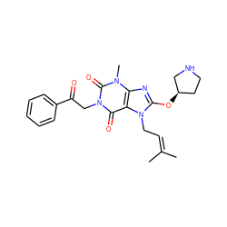 CC(C)=CCn1c(O[C@@H]2CCNC2)nc2c1c(=O)n(CC(=O)c1ccccc1)c(=O)n2C ZINC000034643456