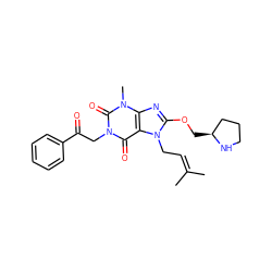 CC(C)=CCn1c(OC[C@H]2CCCN2)nc2c1c(=O)n(CC(=O)c1ccccc1)c(=O)n2C ZINC000035879915