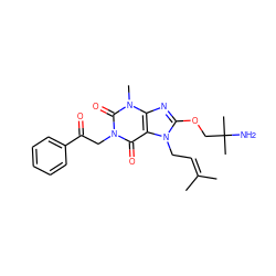 CC(C)=CCn1c(OCC(C)(C)N)nc2c1c(=O)n(CC(=O)c1ccccc1)c(=O)n2C ZINC000038254149