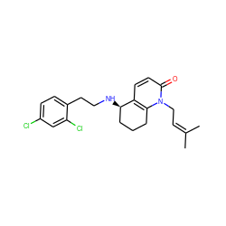 CC(C)=CCn1c2c(ccc1=O)[C@H](NCCc1ccc(Cl)cc1Cl)CCC2 ZINC000013743307