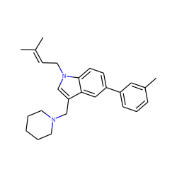 CC(C)=CCn1cc(CN2CCCCC2)c2cc(-c3cccc(C)c3)ccc21 ZINC000064540586