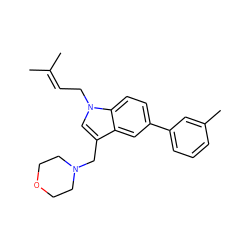 CC(C)=CCn1cc(CN2CCOCC2)c2cc(-c3cccc(C)c3)ccc21 ZINC000064540588