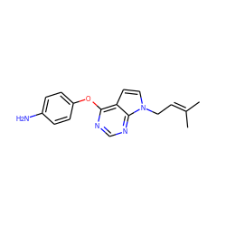 CC(C)=CCn1ccc2c(Oc3ccc(N)cc3)ncnc21 ZINC000095553617