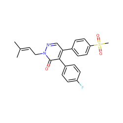 CC(C)=CCn1ncc(-c2ccc(S(C)(=O)=O)cc2)c(-c2ccc(F)cc2)c1=O ZINC000013487665