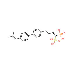 CC(C)=Cc1ccc(-c2ccc(CCC[C@@H](P(=O)(O)O)S(=O)(=O)O)cc2)cc1 ZINC000013746384