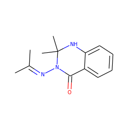 CC(C)=NN1C(=O)c2ccccc2NC1(C)C ZINC000000549977