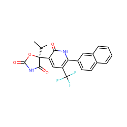 CC(C)[C@@]1(c2cc(C(F)(F)F)c(-c3ccc4ccccc4c3)[nH]c2=O)OC(=O)NC1=O ZINC000071341655