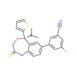 CC(C)[C@@]1(c2cccs2)OCC(=S)Nc2ccc(-c3cc(F)cc(C#N)c3)cc21 ZINC000045498440