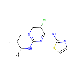 CC(C)[C@@H](C)Nc1ncc(Cl)c(Nc2nccs2)n1 ZINC000063540354