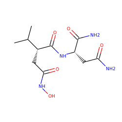 CC(C)[C@@H](CC(=O)NO)C(=O)N[C@@H](CC(N)=O)C(N)=O ZINC000013741619